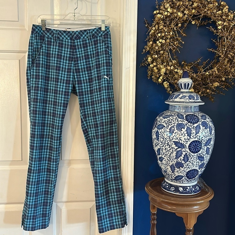 Men’s TOUR EDITION~Puma PERFORMANCE Golf PLAID TECH PANT Trouser UV PROTECTION